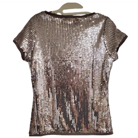 Women's August Silk Silver Sequins Blouse | Size Small - Picture 2 of 7